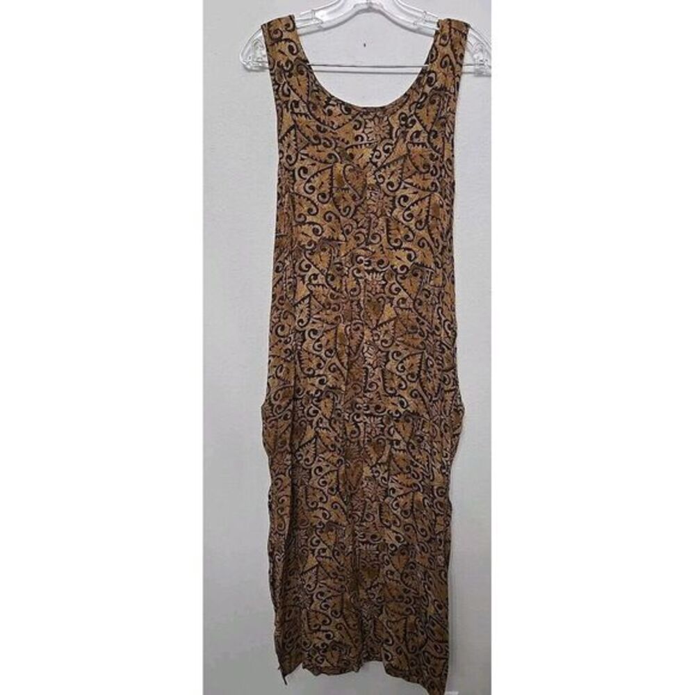 Max Studio Brown Bohemian Maxi Tribal Print Dress‎